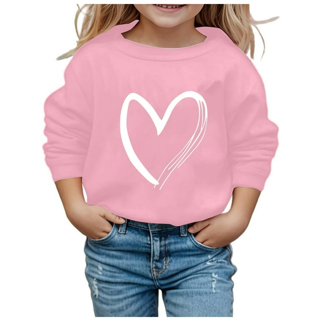PMVFHDE Sweat à Capuche pour Filles, Manches Longues, Doux, Graphique, Rose, 9-10 Ans