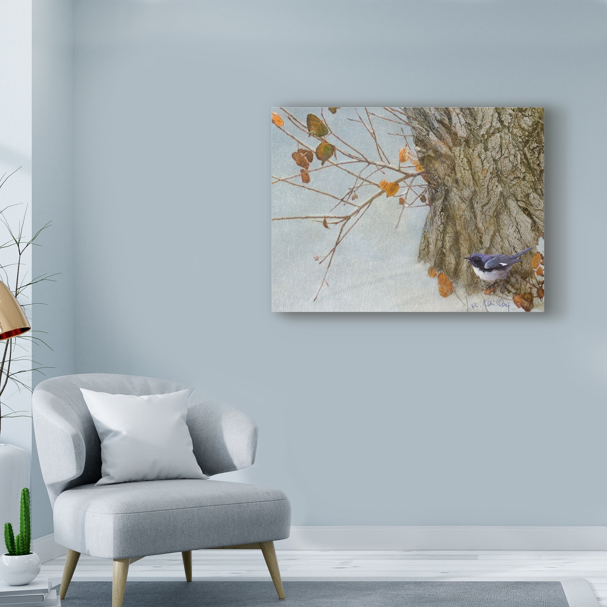 Trademark Fine Art 'Late Snow Warbler' Canvas Art by Chris Vest