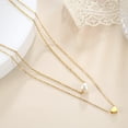 thumbnail image 4 of EUEAVAN Love Pearl Pendant Double Layer Stainless Steel Necklace Gold, 4 of 7