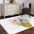 thumbnail image 3 of Spring Flowers Basket Area Rugs 4'x6', Washable Small Throw Rugs for Office Bathroom, Colorful Floral Botanical Leaves Indoor Outdoor Rug Non-Slip Low Pile Carpet Runner Reversible Floor Mats, 3 of 8