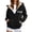 Black, variant on Bibifish Womens Graphic Fleece-Lined Long Sleeve Hoodies Full Zip Design With Side Pockets Relaxed Fit Casual Morning Daily Outings Cozy Tops
