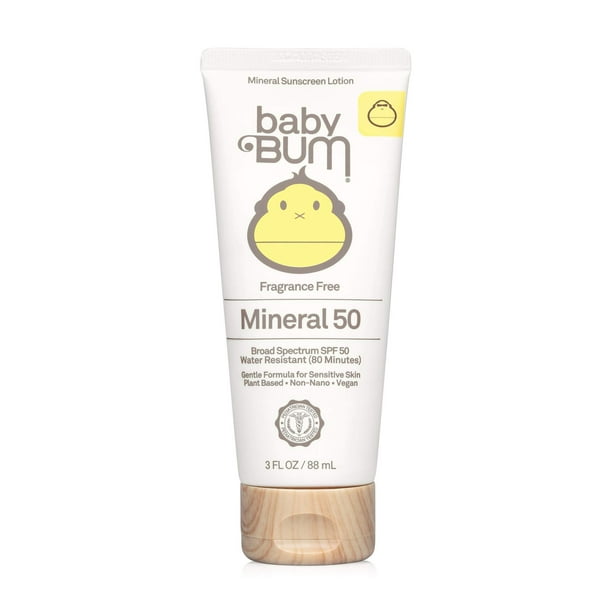 Loción de protección solar Sun Bum Baby Bum SPF 50, 90 ml, sin fragancia