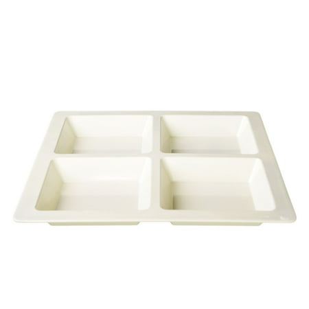 

Ps5104V 60 Oz 13 1/2 X 1 3/8 Deep Western Passion Pearl Melamine Square 4 Compartment Tray 12 packs