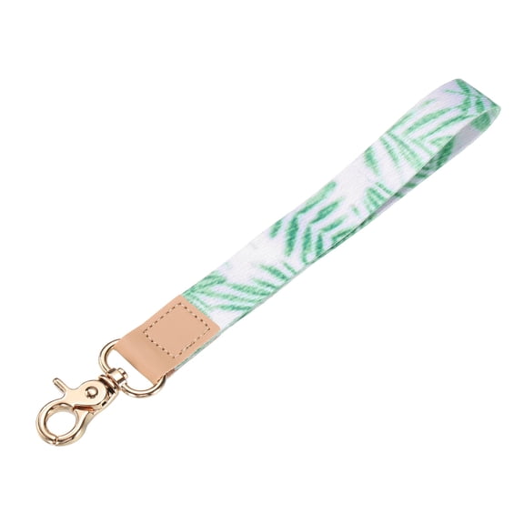 Uxcell Wrist Lanyard Keychain 6.3 inch Braided Wristlet Strap with Gold Clasp Key Holders Lanyard Sprout Green