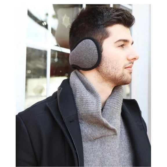 Men's Unisex Foldable Wool Ear Warmer Winter Fleece Back Neck Earmuffs