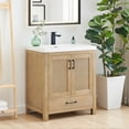 thumbnail image 2 of Bondi 30" Wood Vanity in Light Brown Artificial Drop-in Sink no Mirror, 2 of 11