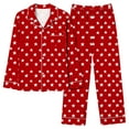 thumbnail image 7 of AUNVITO Women's Valentine Pajama Set Long Sleeve Notched Collar with Pockets and Print Casual Comfortable Loungewear, 7 of 7