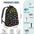 thumbnail image 5 of Dinosaur and Paws Black Pattern Cute School Backpack Bag with Padded Back and Adjustable Shoulder Straps 16.9 X 12.6 X 5.9 Inches, 5 of 5