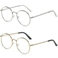 thumbnail image 2 of Mens Womens Fashion Round Retro Metal Frame Clear Lens Eye Glasses Circle, 2 of 2
