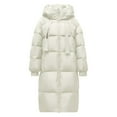 thumbnail image 4 of Winter Coats for Women Long Coat Winter Warm Thickened Down Alternative Overcoat Knee Length Loose Fit Hooded Jacket Outerwear For Cold Weather Winter Jackets for Women, 4 of 4