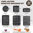thumbnail image 2 of Kikcoin Baking Pan Set, 22 Pcs Non-Stick Bakeware Set, Baking Sheet for Kitchen, Muffin Pan & Cookie Sheet & Cake Pan, Oven Safe up to 446℉, 2 of 9