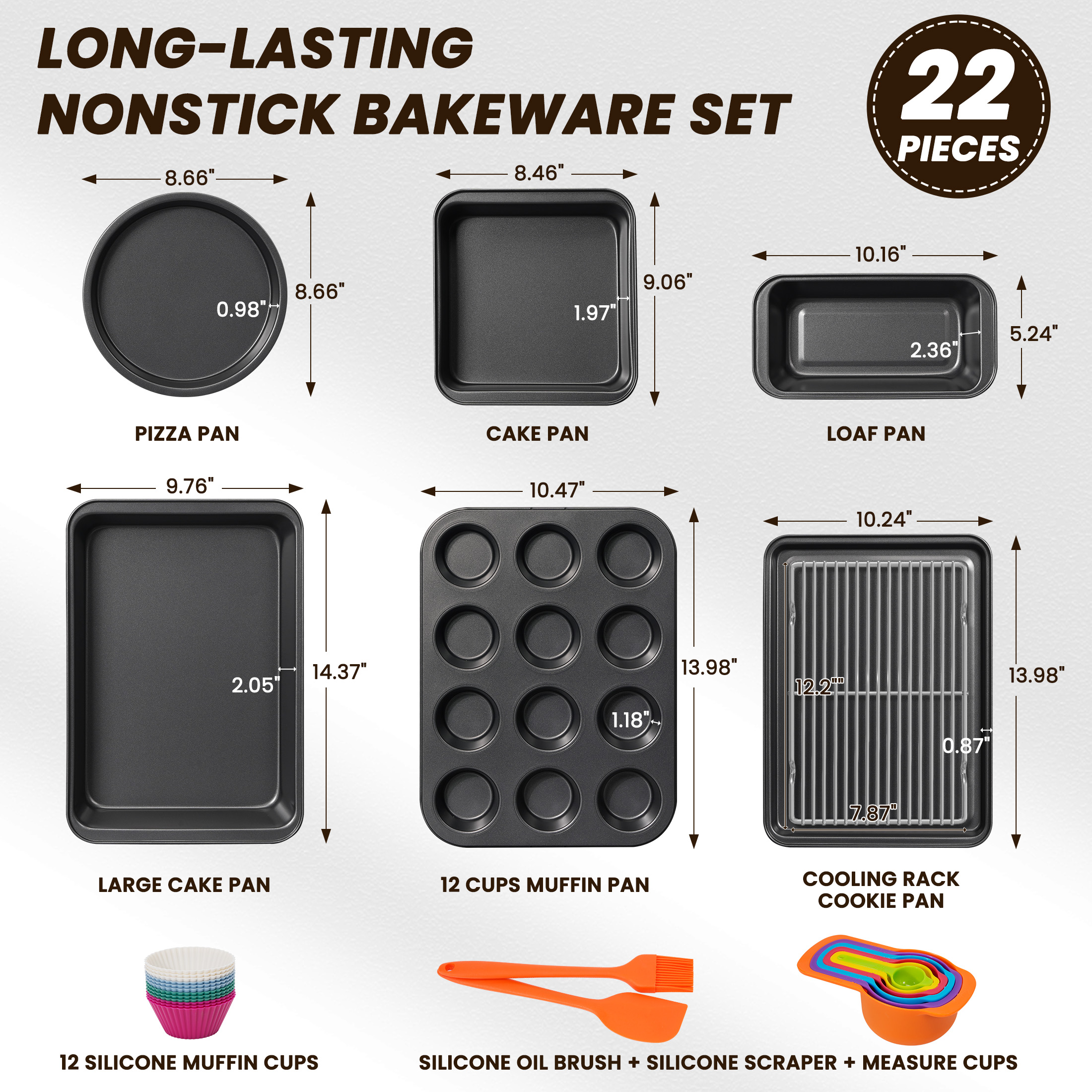 Kikcoin 22-Piece Nonstick Baking Pan Set photo 2