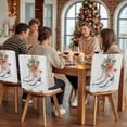 thumbnail image 5 of Christmas Ice Shoes Chair Covers Set of 4 Berry Pine Needles Red Ribbon Wood Striped Chair Back Covers Stretch Removable Washable Slipcovers Protector for Dining Room Kitchen Party Decor, 5 of 5