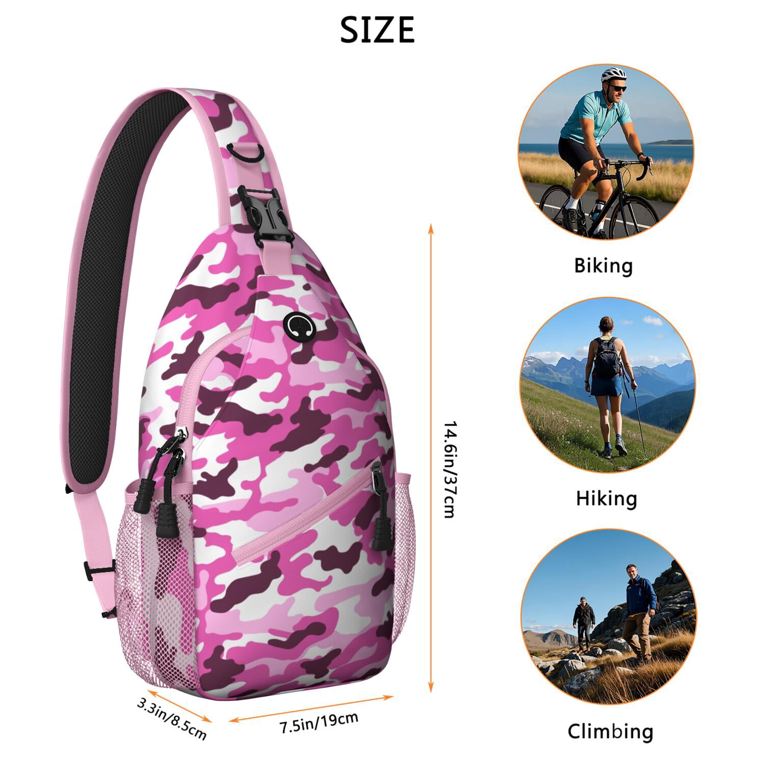 Military Camouflage Sling Bag for Men & Women - Tactical Army Crossbody Chest Bag with Anti-Theft Design - Spacious & Organized Travel Daypack for Hiking, Biking, Outdoor Adventures