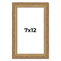 7x12 Frame Gold Solid Wood Picture Frame Width 1.25 Inches | Interior Frame Depth 0.375 Inches |
