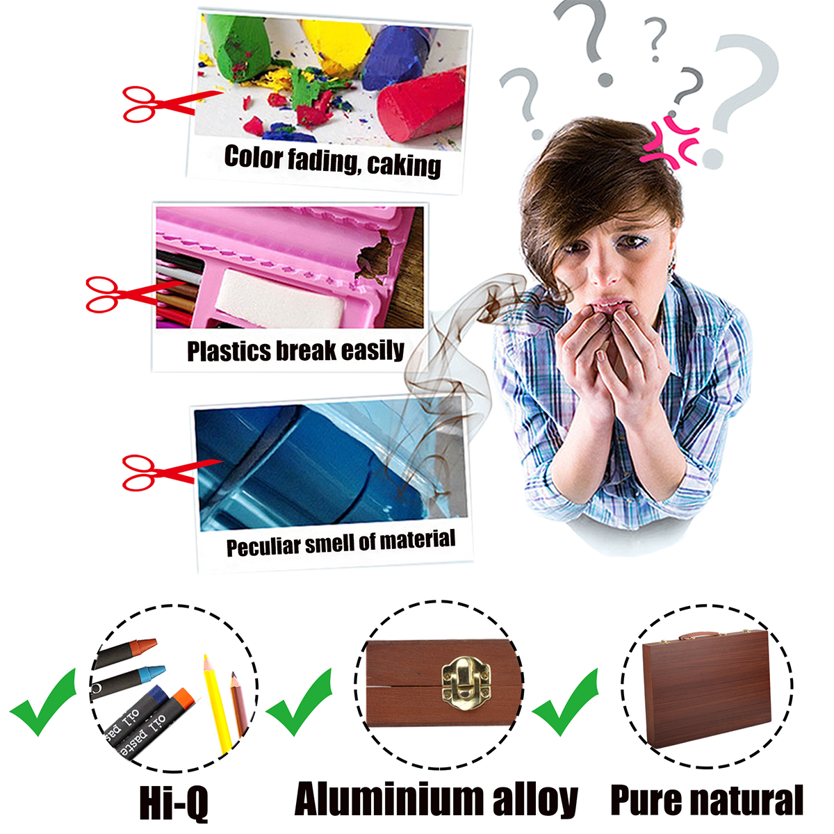KINSPORY 150PC Drawing Coloring Art Set with Wooden Storage Case, Creative Art Supplies Gift for Artists Beginners Teens Kids Boys Girls (Brown)