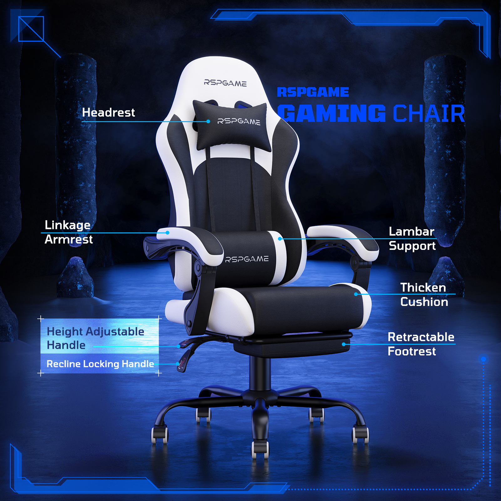 RSPGame Ergonomic Gaming Chair With Pocket Spring Cushion photo 5