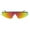 Gunmetal Orange Mirror, variant on Funky Disco Flat Top Robotic Metal Half Rim Shield Triangle Sunglasses All Black