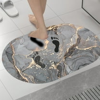 AZXY Bathroom Rugs Clearance,Bath Mats for Bathroom Floor,Nonslip Bathmat Under $15,Round Modern Washable Quick Dry Absorbent Small Bath Mat Gray