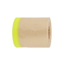 Unique Bargains Pre-Taped Masking Paper Automotive Paint Masking Paper 15x2000cm / 65.62ftx5.91" Brown Green Kraft Paper