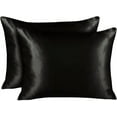 thumbnail image 7 of Blissford Luxury Black Satin Pillowcase with Zipper Closure, Queen 2-Pack, 7 of 7