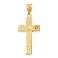 thumbnail image 4 of 14k Two Tone Real Gold Crucifix Cross Pendant Necklace for Men and Women with Latin Cross Design and Jesus Figure Religious Catholic Christian Jewelry Solid Metal Beveled Textured Charm, 4 of 6