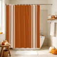 thumbnail image 5 of Vintage Orange Striped Shower Curtain Set - Extra Long 72" x 96" Washable Bathtub Curtain with 12 Hooks, Farmhouse White Stripes Aesthetics Waterproof Fabric Stall Shower Curtains for Bathroom Décor, 5 of 8