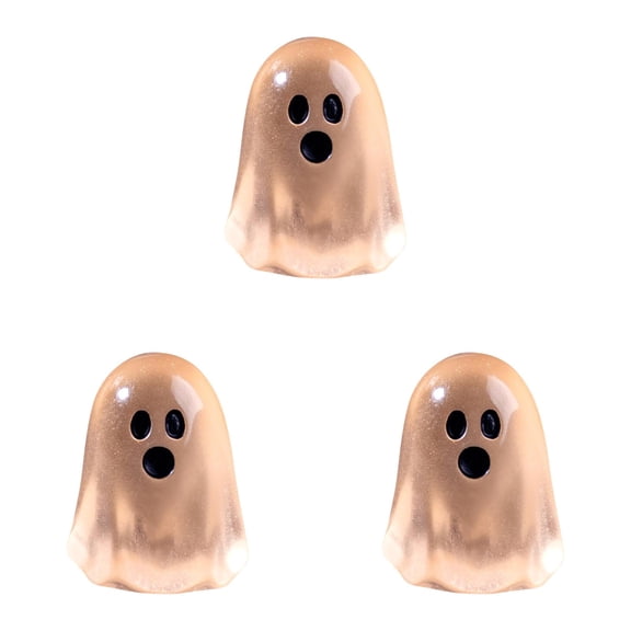 Mini Spooky Ornaments Glow In The Dark,Cute Resin Ghost Decorations,Halloween Figurines For Terrarium Fairy Garden Accessories Tabletop Shelf Home Seasonal Party Decor, 3 Count
