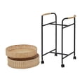 thumbnail image 5 of Weston Home Rovinj 18" H 2-Tier Rattan Baskets Serving Cart with Black Metal Frame on Wheels, 5 of 6