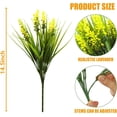thumbnail image 7 of Zukuco 8 Bundles Artificial Plants Outdoor Faux Lavender Flowers Fake Monkey Grass UV Resistant Plastic Greenery Plants for Garden Home Porch Window Patio Hanging Planter Indoor Decor (Yellow), 7 of 7
