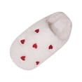 thumbnail image 5 of Rokment Heart Embroidered Fuzzy Slippers for Women Bride Wedding Valentines Day Indoor Bedroom House Shoes Cozy Warm Memory Foam Winter Home Slip on White Size 7.5, 5 of 6