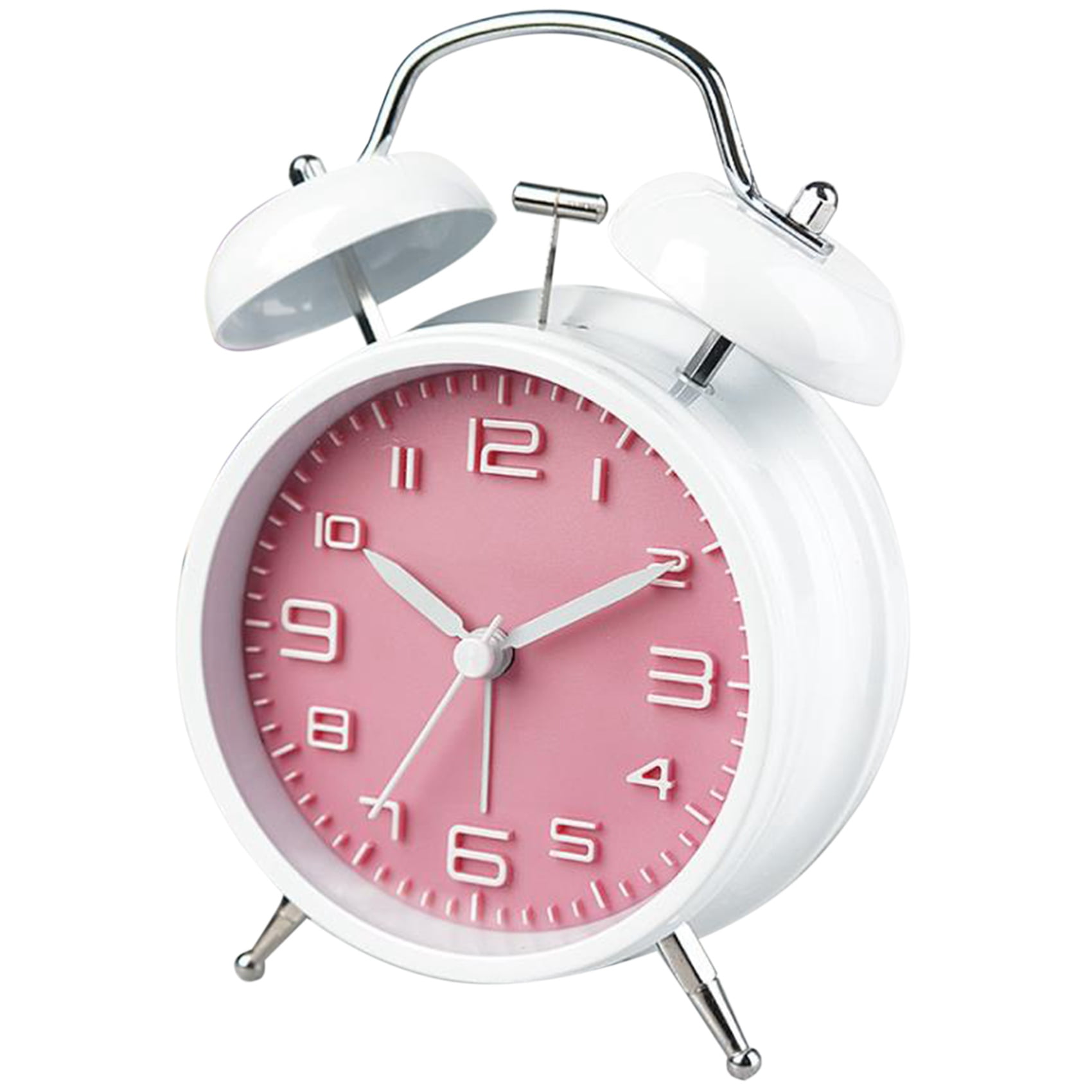 Loud Alarm for Deep Sleepers 4Inch Retro Twin Bell Alarm Clock Pink