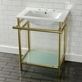 thumbnail image 6 of Kingston Brass Vpb24187w8 24" Rectangular Ceramic, Glass, Stainless Steel Console Bathroom, 6 of 7