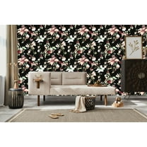 MuralsPrint Hindy Summer Floral Peel and Stick Wallpaper, Watercolor Decorative Wall Decals, 10 Ft x 24 In