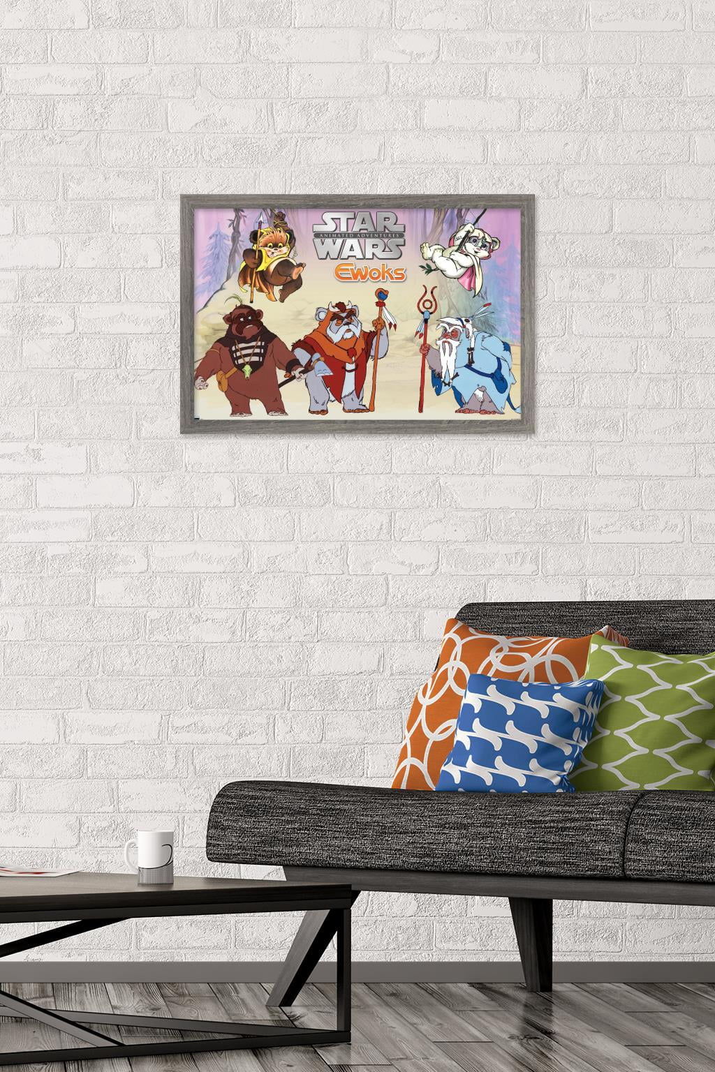 Star Wars: Ewoks - Group Wall Poster, 14.725" x 22.375", Framed