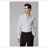 Boss Slim-fit shirt in micro-patterned cotton Dark Blue size L