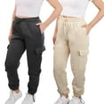 thumbnail image 4 of SPXTREME [2 Pack] Women's Sweatpants Cargo Jogger Soft Fleece Adjustable Pants, Sizes S - 2XL, 4 of 10