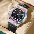 thumbnail image 2 of Reloj Onola Leather Rainbow Diamond Quartz Color De La Correa Negro, 2 of 6