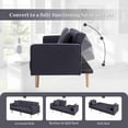 thumbnail image 4 of BSHTI 71.5 inch Modern Adult Futon Sofa Bed,Adult Sleeping Chouch with 2 Pillows for Livingroom,Dark Grey, 4 of 25