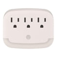 thumbnail image 2 of Multicontacto de pared con 3 salidas polarizadas y luz LED de noche blanco, 2 of 4