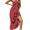 thumbnail image 4 of Boho Maxi Dress for Women Summer Floral Off Shoulder Strapless Ruffle Beach Vacation Clothes Outfits for Women Flowy Long Dresses Vestidos Casuales Para Mujer, 4 of 8