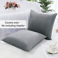 thumbnail image 3 of PiccoCasa 18"x18" Throw Pillow Covers Euro Decorative Throw Pillowcases Set of 2, Gray, 3 of 8