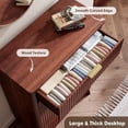 thumbnail image 6 of EastVita Fluted Dresser for Bedroom with 5 Deep Drawers 47in Tall Chest of Drawers with Faux Marble Top Curved Profile Design Modern Wooden Dresser for Living Room Kids Room Hallway-Walnut, 6 of 7