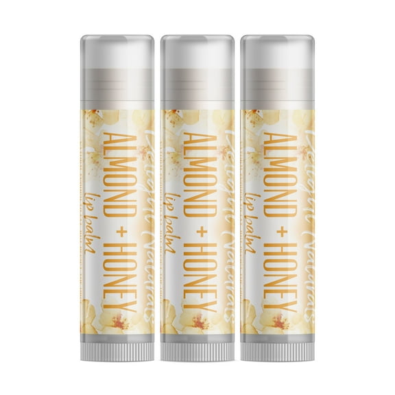 Delight Naturals Almond   Honey Lip Balm - 3 Pack