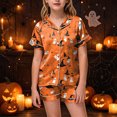 thumbnail image 2 of UAYOTSE Kids Girls Collared Button‑Front Satin Pjs, Short‑Sleeve Top and Sleep Shorts, Wearable Sleep Set for At‑Home Play and Overnight Stays Size 12-13 Years, 2 of 6