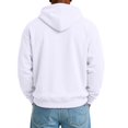 thumbnail image 3 of Mens Classic Pullover Hoodie Long Sleeve Solid Hooded Sweatshirt Front Pocket White 3XL, 3 of 5
