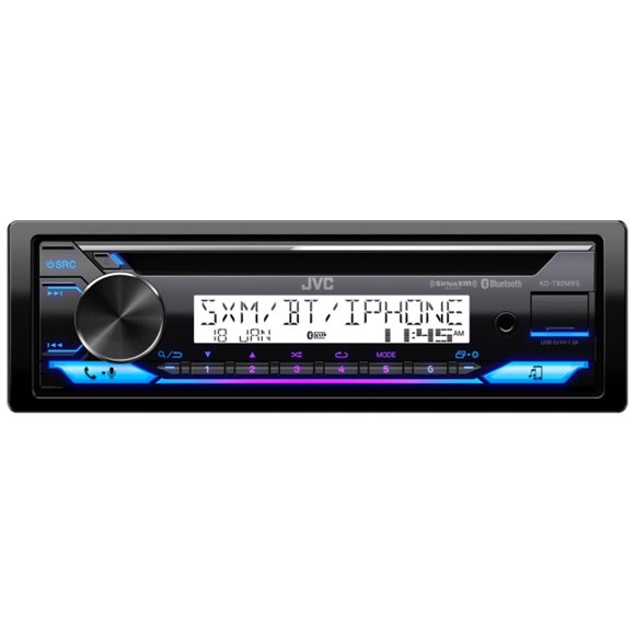 JVC KD-T92MBS Récepteur CD/USB/MP3 1 DIN avec Bluetooth Intégré au Tableau de Bord, Homologué Marine