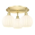 thumbnail image 3 of Innovations Lighting - White Venetian - 3 Light Flush Mount In Modern Style-11, 3 of 7