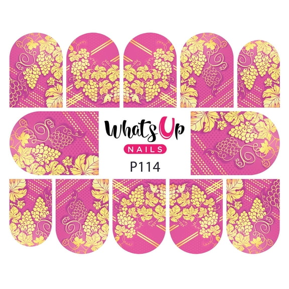 Whats Up Nails P114 Grape Wine Water Decal Sliders for Nail Art Design