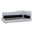 thumbnail image 3 of Euroco Twin Size Wood Daybed Platform Bed with Headboard for Bedroom, Gray, 3 of 12